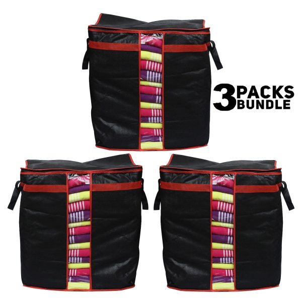 Foldable Large Storage Bag – Clothes, Bedding & Blanket Organizer with Double Zipper (Pack of 1–4)