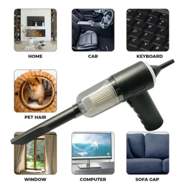 3-in-1 Portable Vacuum Cleaner – Wireless High-Power Suction | Air Duster, Blower & Vacuum in One | Ideal for Home, Car & Laptop Cleaning
