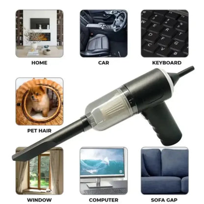 3-in-1 Portable Vacuum Cleaner – Wireless High-Power Suction | Air Duster, Blower & Vacuum in One | Ideal for Home, Car & Laptop Cleaning