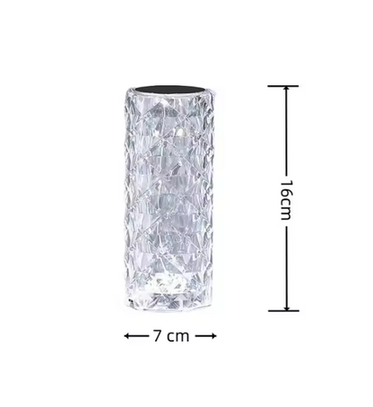 16-Color Diamond Rose Crystal Touch Lamp – USB Rechargeable Bedside Table Lamp with Remote