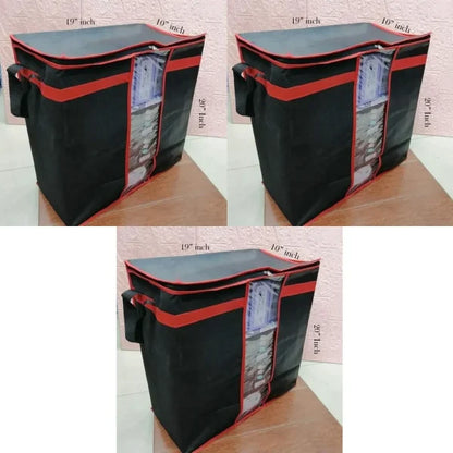 Foldable Large Storage Bag – Clothes, Bedding & Blanket Organizer with Double Zipper (Pack of 1–4)